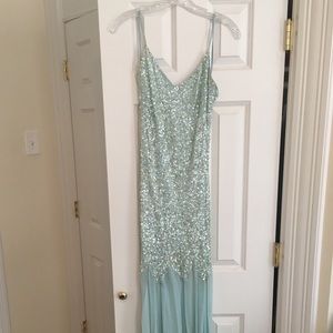 Blue sequin gown!